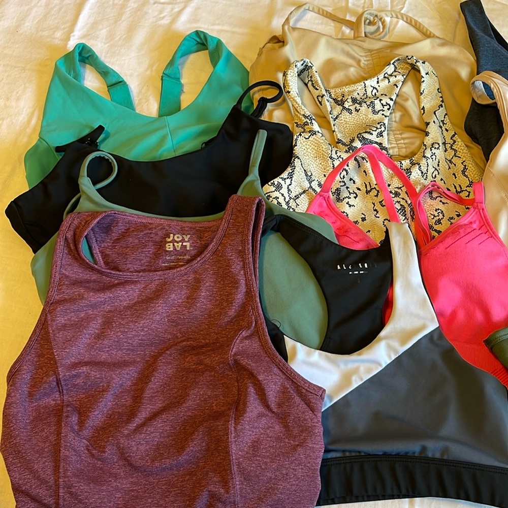Lot of 11 sports bras